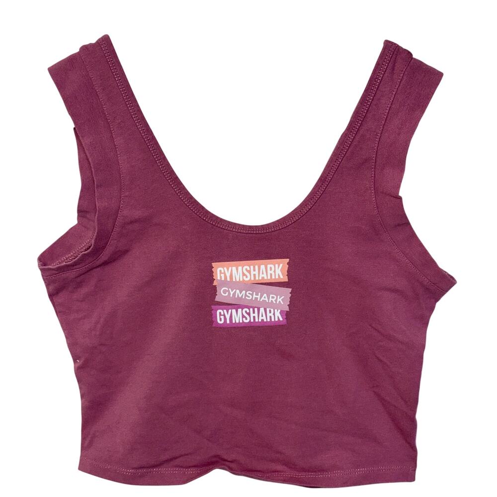 Gymshark Pink White Orange Graphic Sleeveless Cropped Tank Top Crop Top Womens S